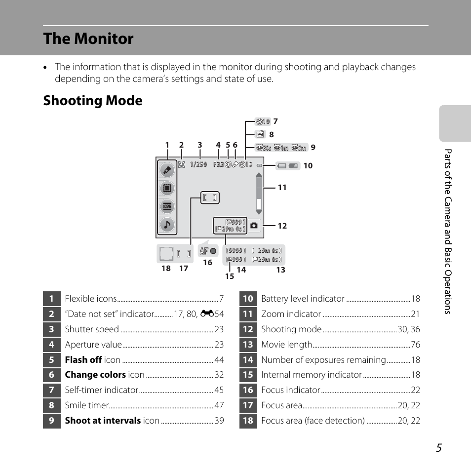 The monitor, Shooting mode | Nikon Coolpix S30 User Manual | Page 31 / 194