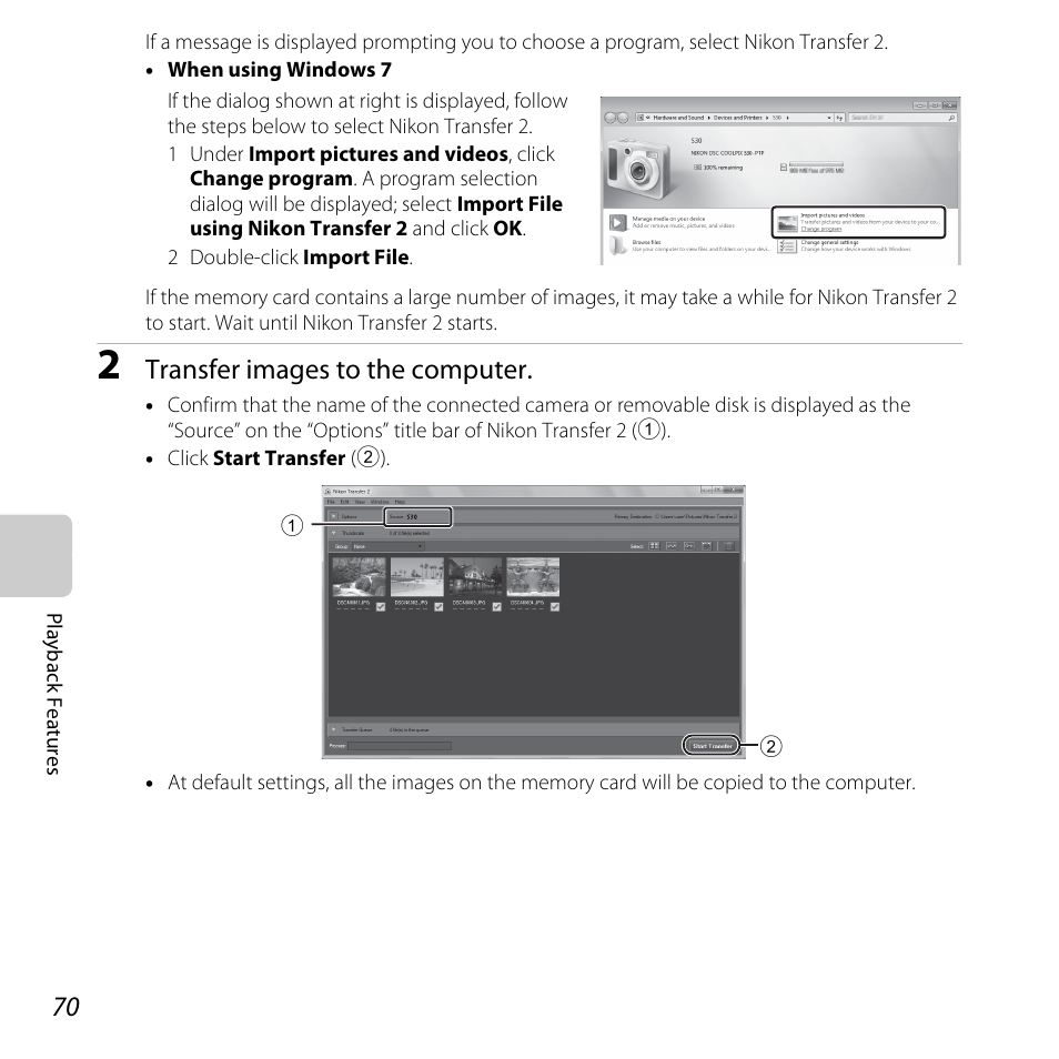 Transfer images to the computer | Nikon Coolpix S30 User Manual | Page 96 / 194