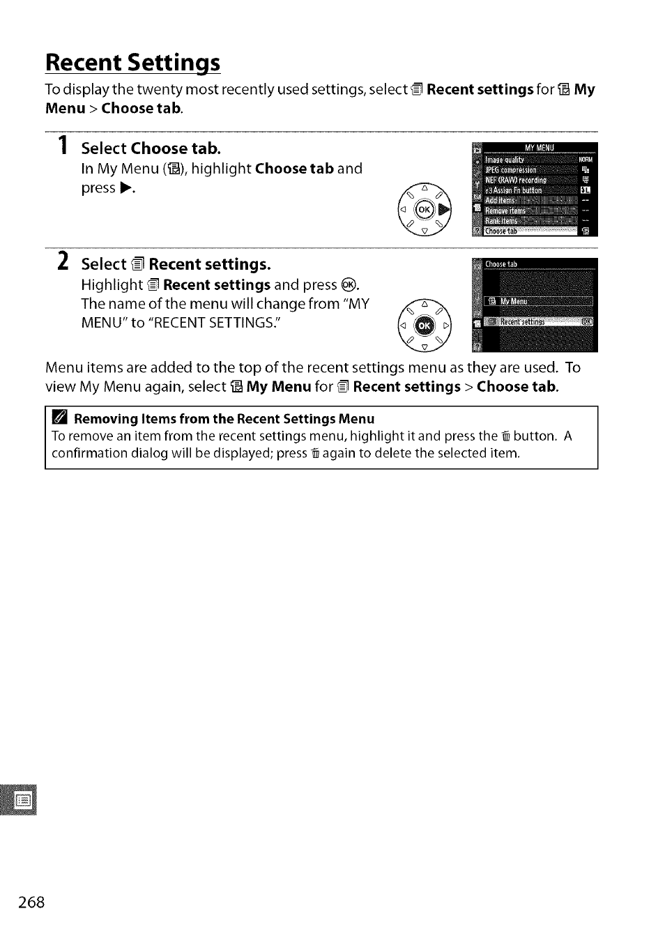 Recent settings | Nikon D7000 User Manual | Page 34 / 94