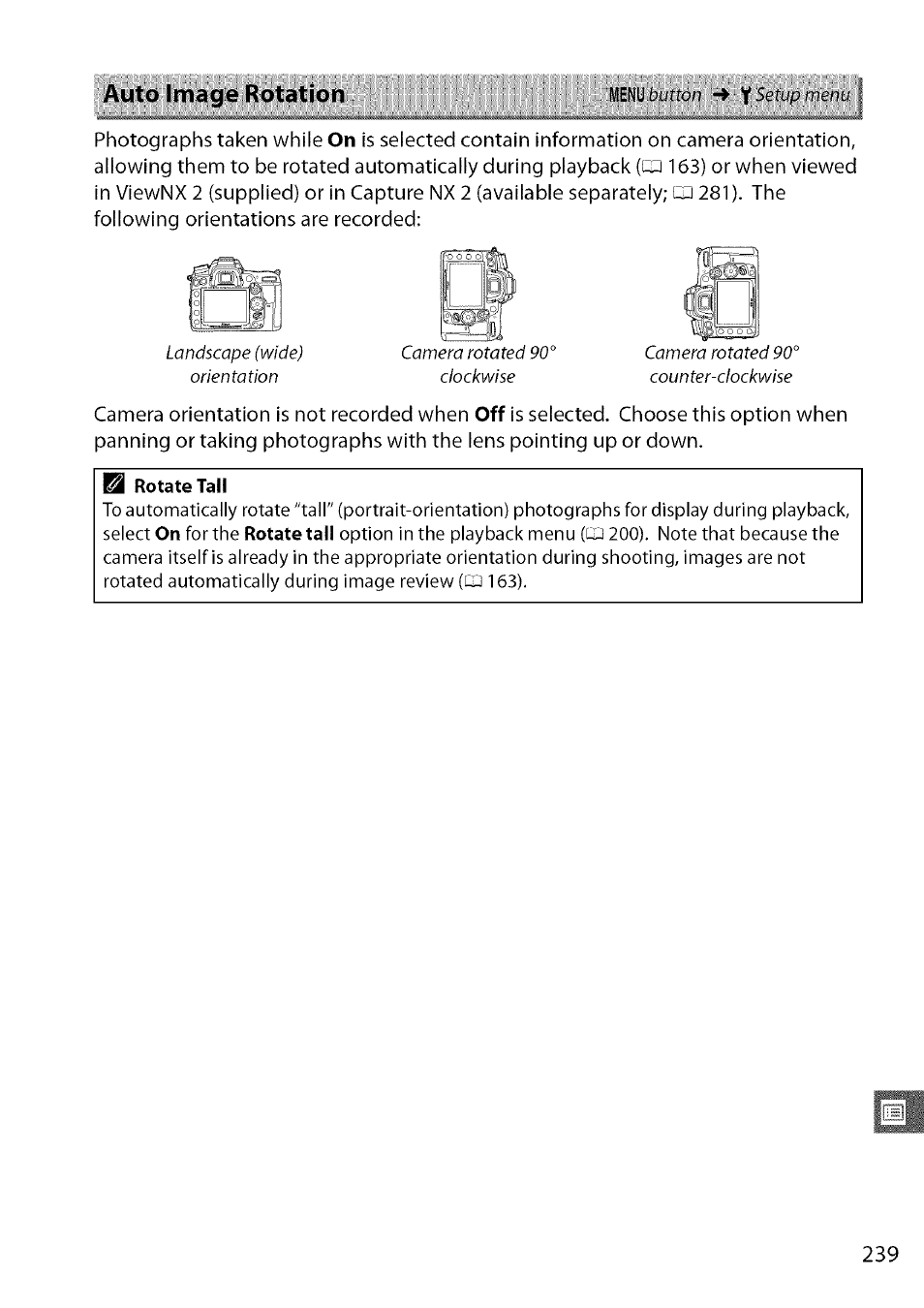 Wê rotate tall, Auto image rotation | Nikon D7000 User Manual | Page 5 / 94