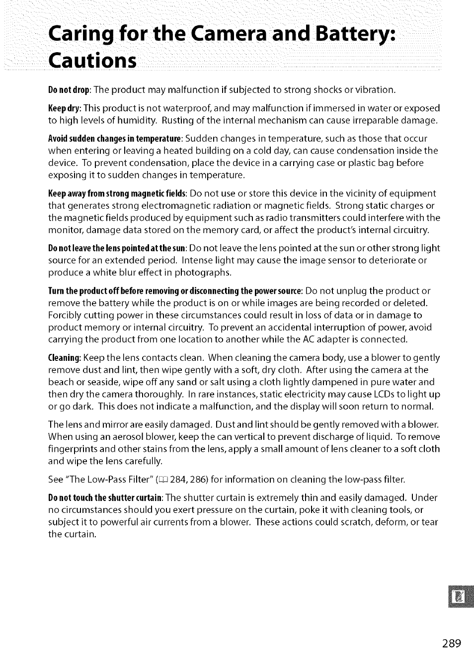 Caring for the camera and battery: cautions | Nikon D7000 User Manual | Page 55 / 94