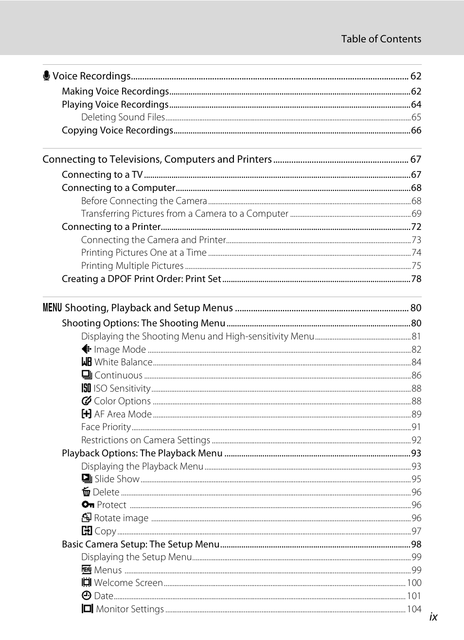 Nikon Coolpix S210 User Manual | Page 11 / 148