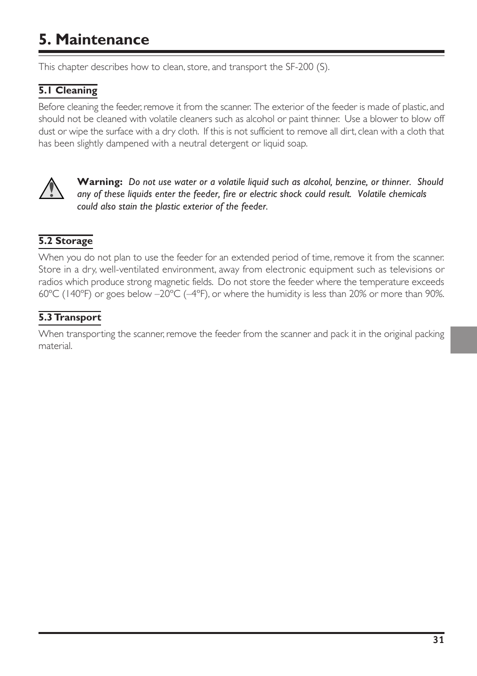 Maintenance | Nikon SF-200 User Manual | Page 15 / 16