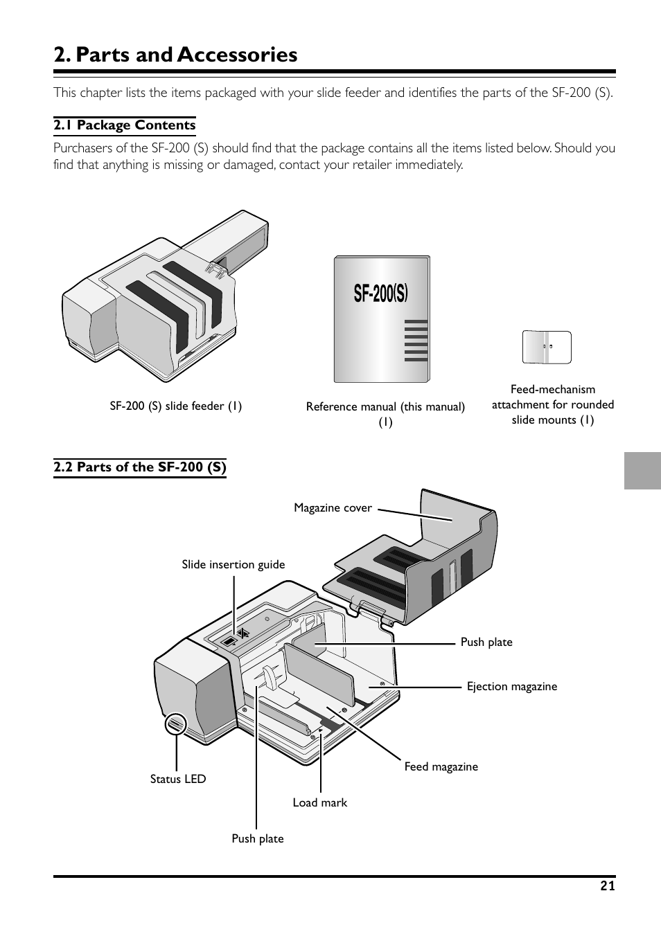 Parts and accessories | Nikon SF-200 User Manual | Page 5 / 16