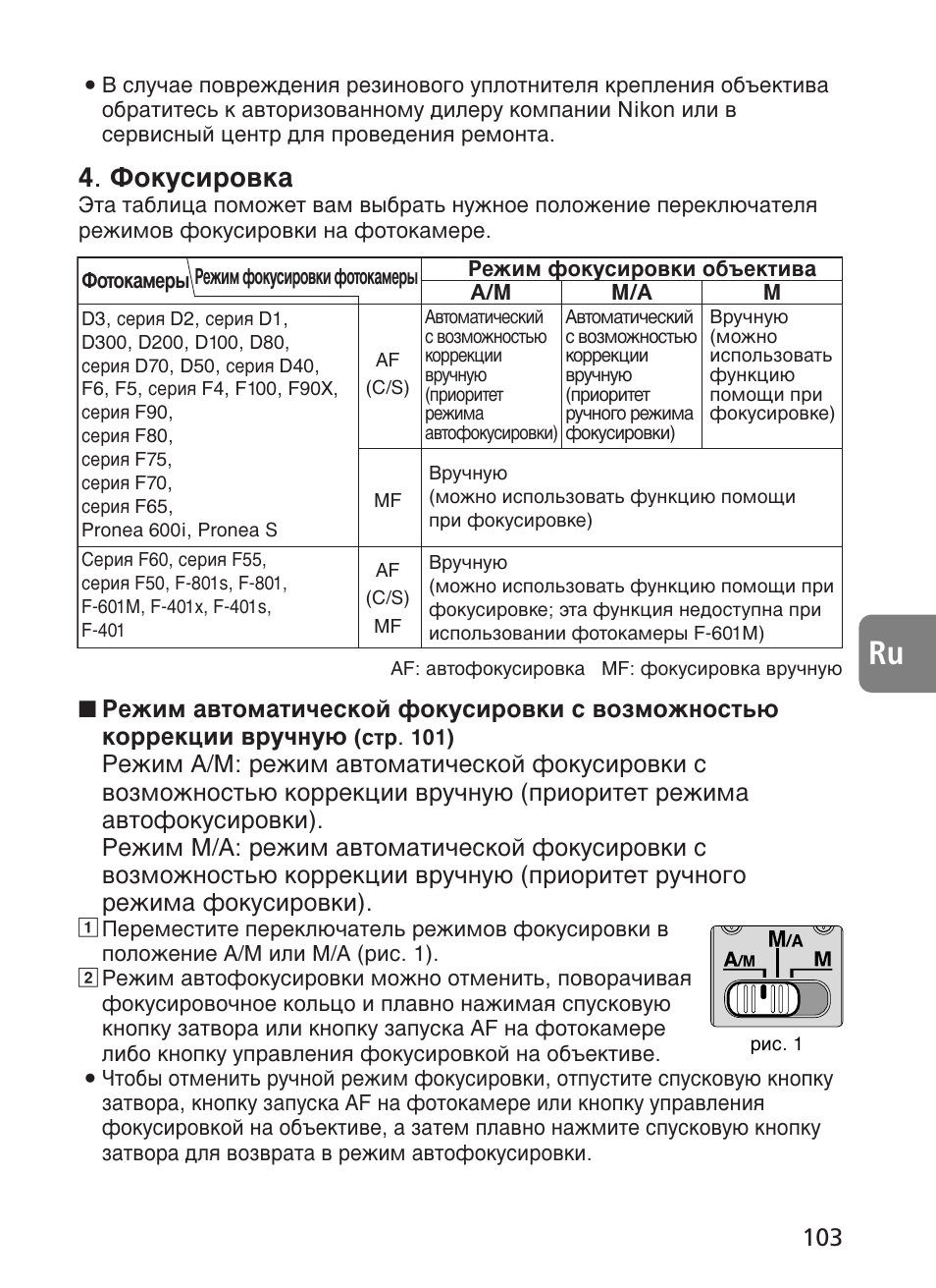 Оунытлу‚н | Nikon AF-S User Manual | Page 103 / 196