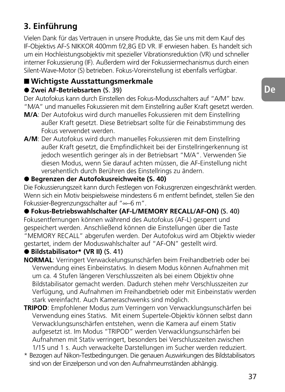 Einführung | Nikon AF-S User Manual | Page 37 / 196