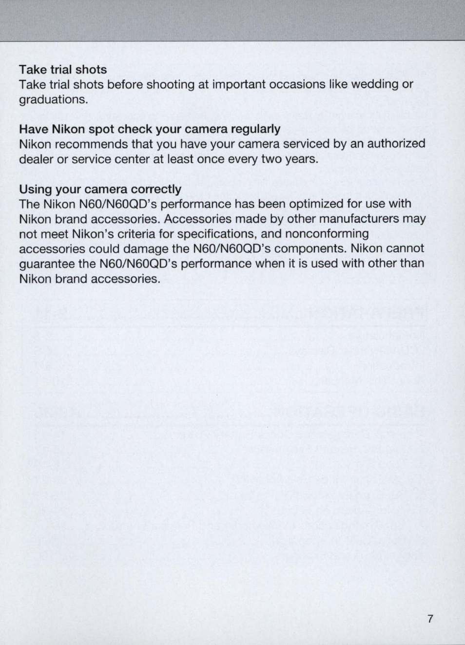 Nikon Camera N60 User Manual | Page 7 / 82