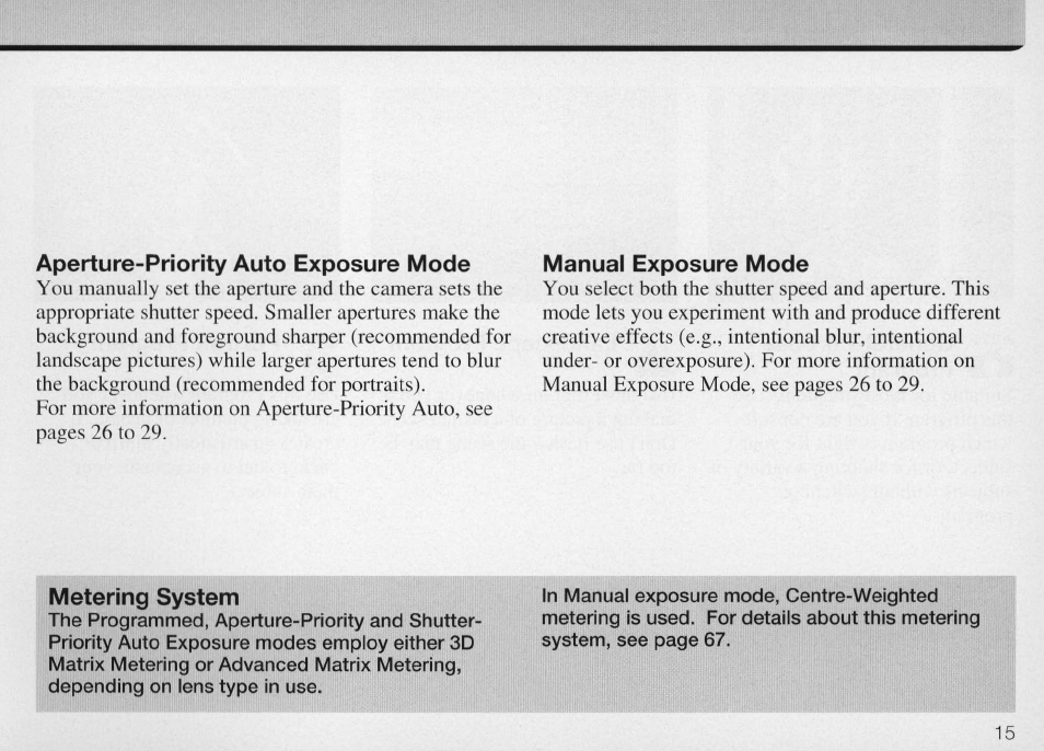This section is for advanced mode only, Shooting in advanced mode | Nikon Camera F50 User Manual | Page 15 / 97