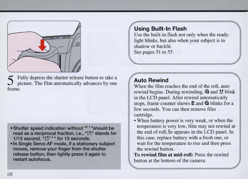 To change a combination of shutter speed/aperture | Nikon Camera F50 User Manual | Page 28 / 97