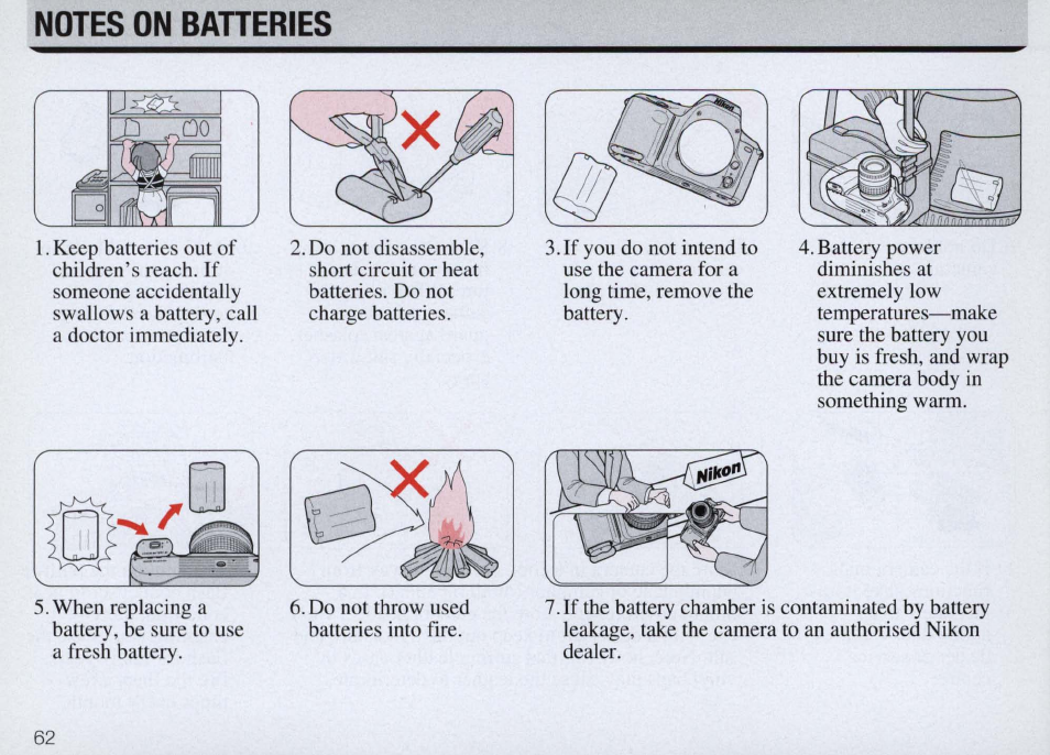 Using built-in flash, Notes on using built-in flash, Using built-in flash -55 | Nikon Camera F50 User Manual | Page 62 / 97