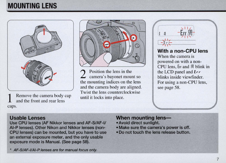 Learn how to hold your camera | Nikon Camera F50 User Manual | Page 7 / 97