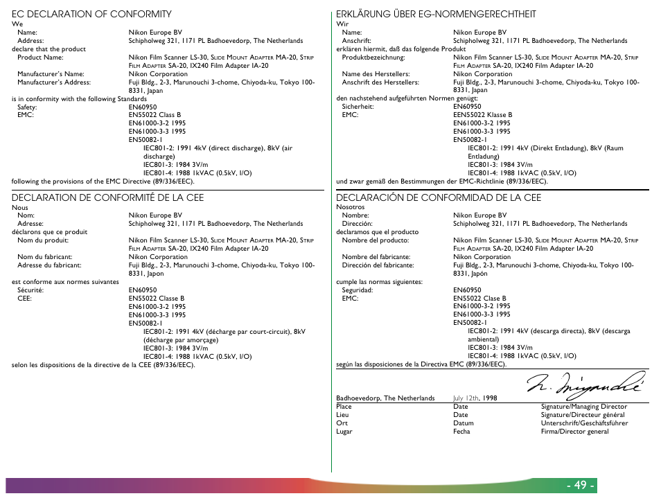 Nikon LS-30 User Manual | Page 49 / 49