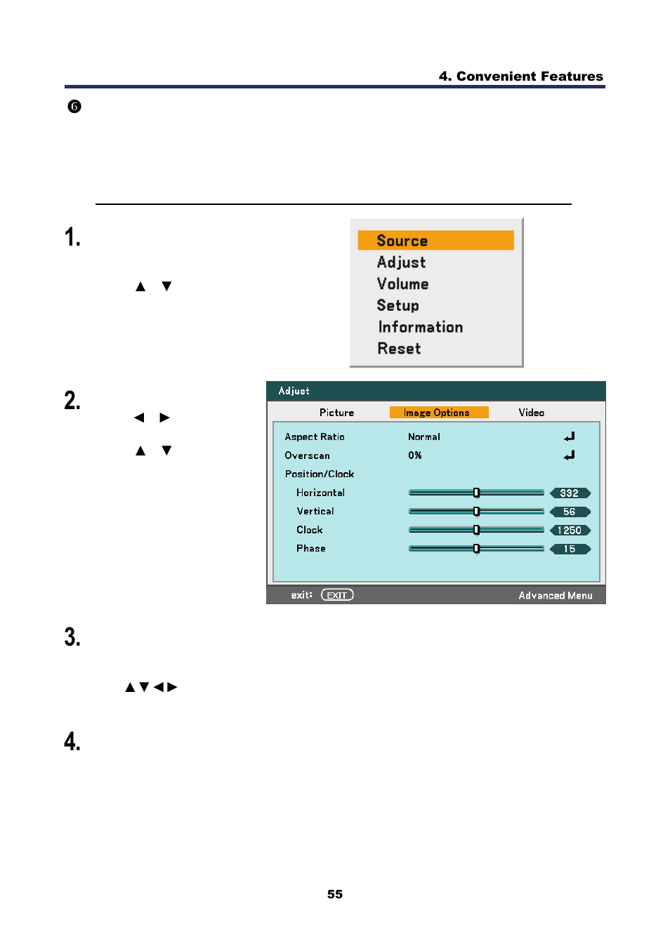 6) adjusting position/clock, Djusting, Osition | Lock | Nikon NP4100 User Manual | Page 70 / 158