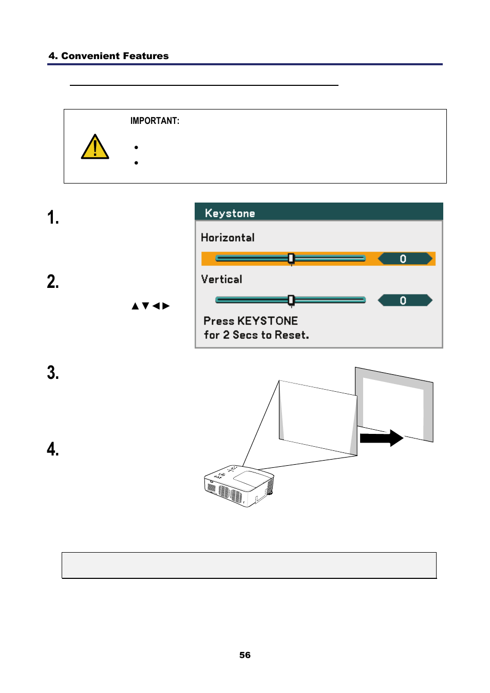 Correcting keystone by using the remote control | Nikon NP4100 User Manual | Page 71 / 158