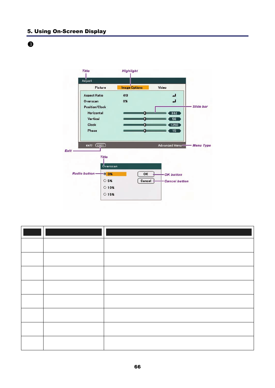 3) menu elements, Lements, Menu elements | Nikon NP4100 User Manual | Page 81 / 158