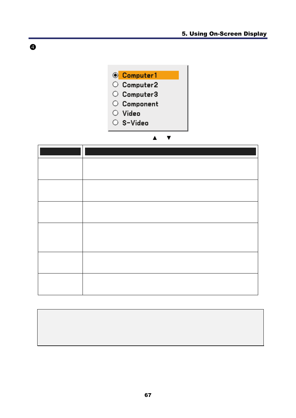 4) source menu descriptions and functions, Ource, Escriptions and | Unctions, Source menu descriptions and functions | Nikon NP4100 User Manual | Page 82 / 158