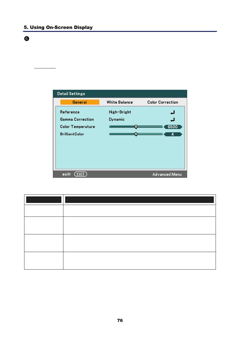 6) detail settings menu descriptions and functions, General, Etail | Ettings, Escriptions and, Unctions, Detail settings menu descriptions and functions | Nikon NP4100 User Manual | Page 91 / 158