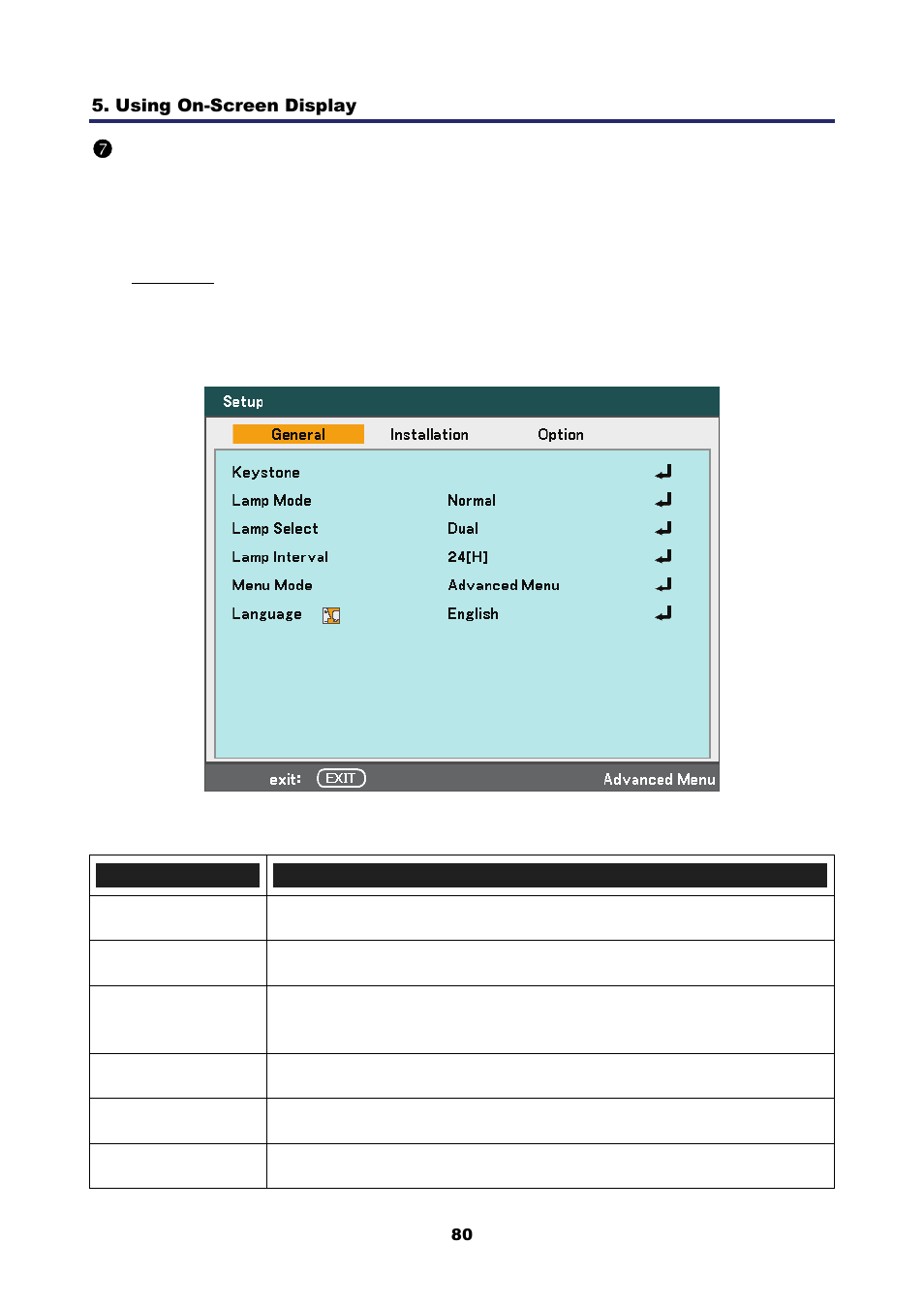 7) setup menu descriptions and functions, General, Etup | Escriptions and, Unctions, Setup menu descriptions and functions | Nikon NP4100 User Manual | Page 95 / 158
