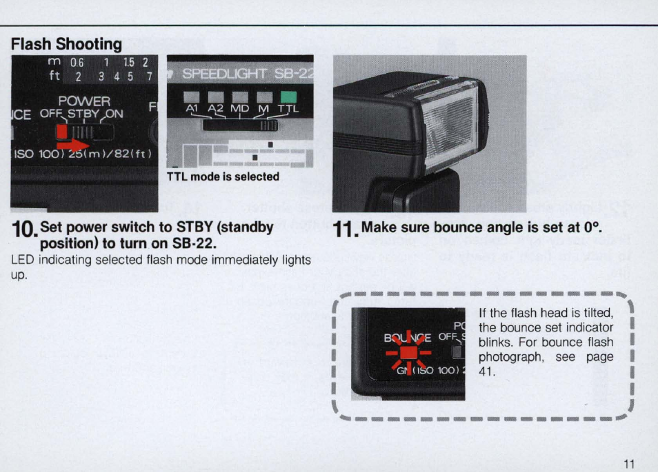 Attaching flash unit to camera accessory shoe | Nikon Autofocus Speedlight SB-22 User Manual | Page 11 / 84