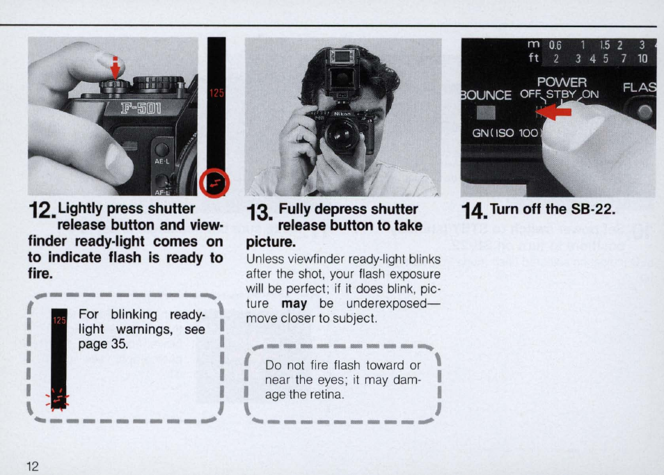 7 set the sb-22’s flash mode selector ''\o ttl | Nikon Autofocus Speedlight SB-22 User Manual | Page 12 / 84