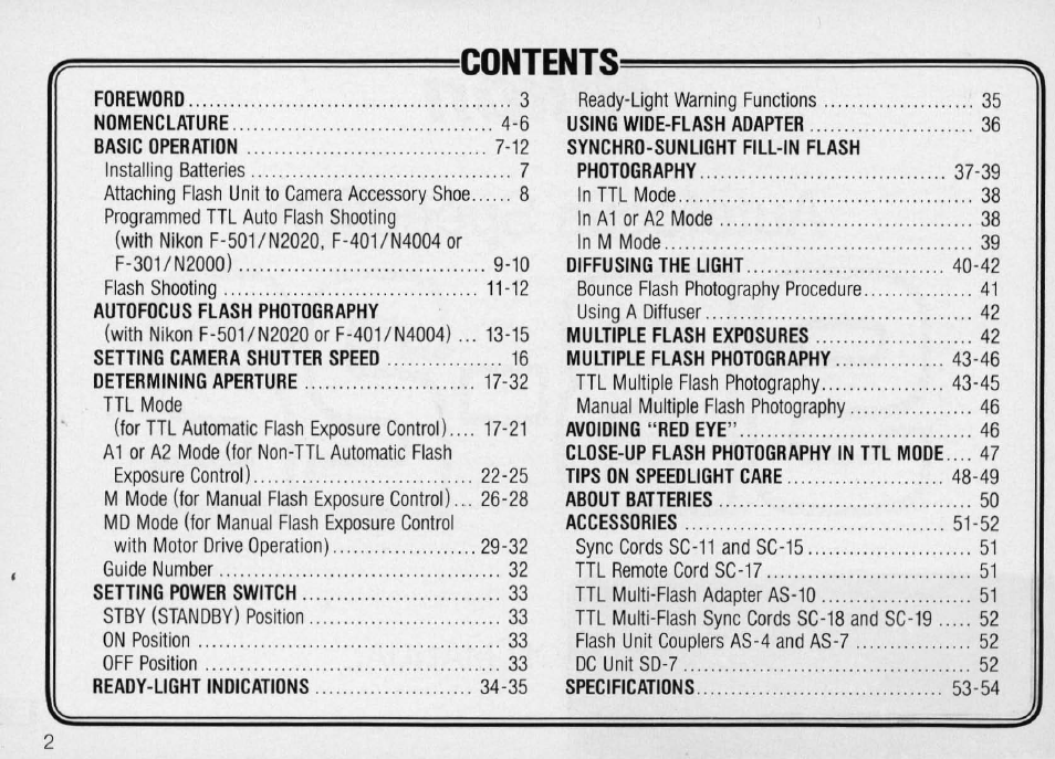 Nikon Autofocus Speedlight SB-22 User Manual | Page 2 / 84