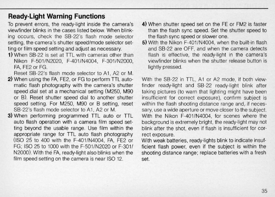 3, choose aperture | Nikon Autofocus Speedlight SB-22 User Manual | Page 35 / 84
