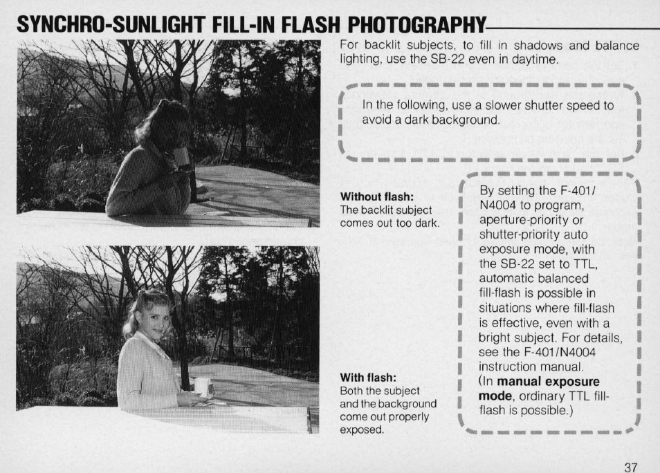 Nikon Autofocus Speedlight SB-22 User Manual | Page 37 / 84