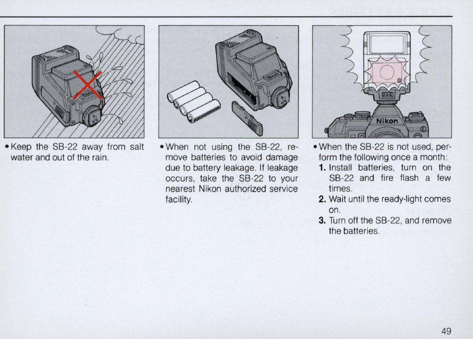 Nikon Autofocus Speedlight SB-22 User Manual | Page 49 / 84