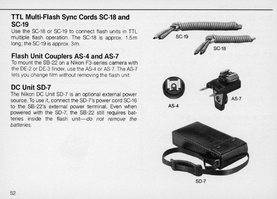 Nikon Autofocus Speedlight SB-22 User Manual | Page 52 / 84