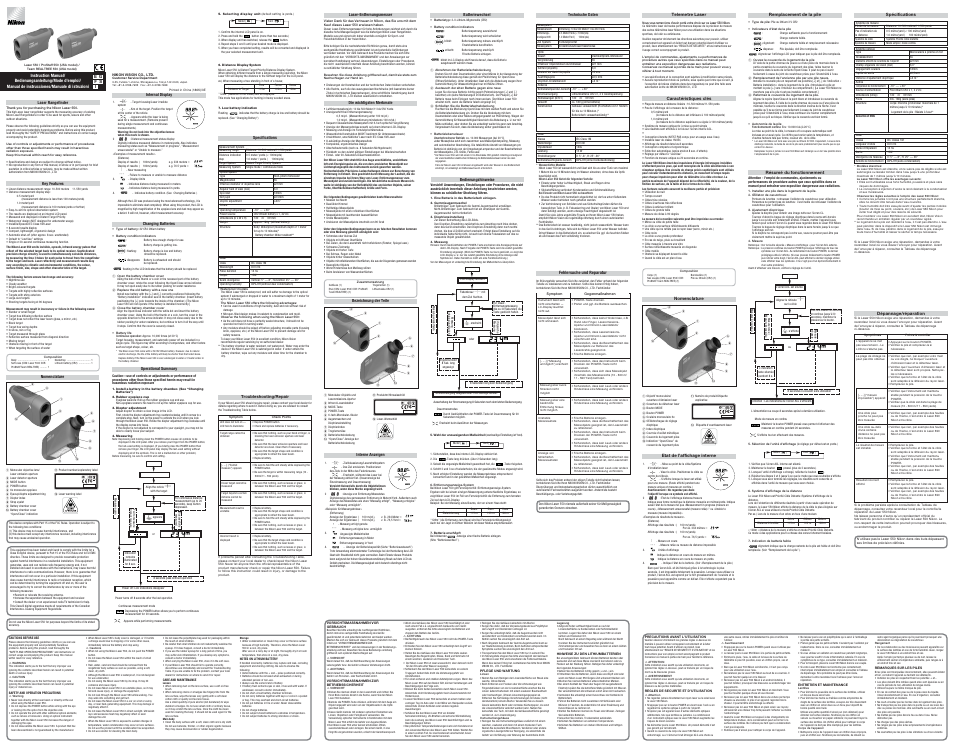 Nikon Laser 550 User Manual | 2 pages