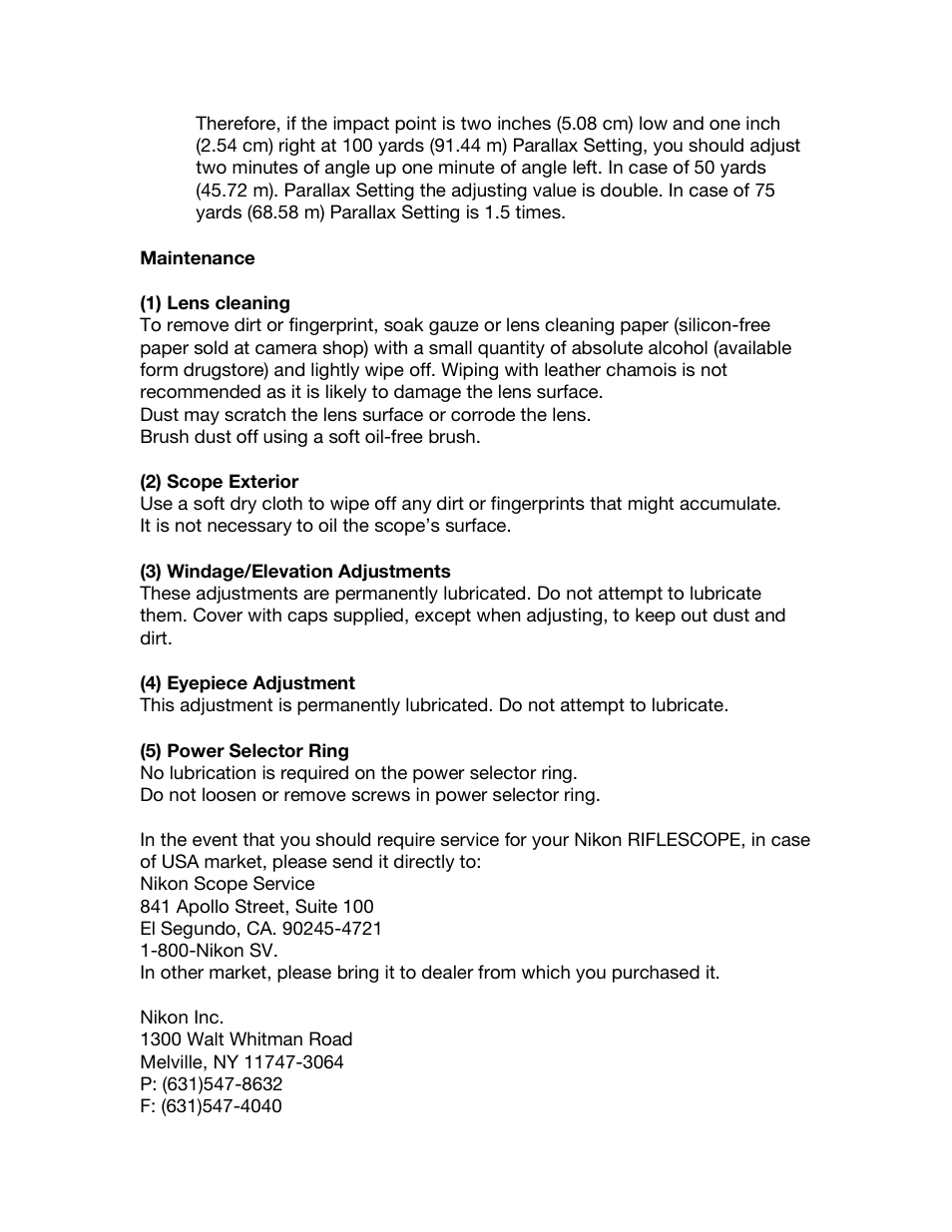 Nikon Monarch/Titanium User Manual | Page 12 / 12