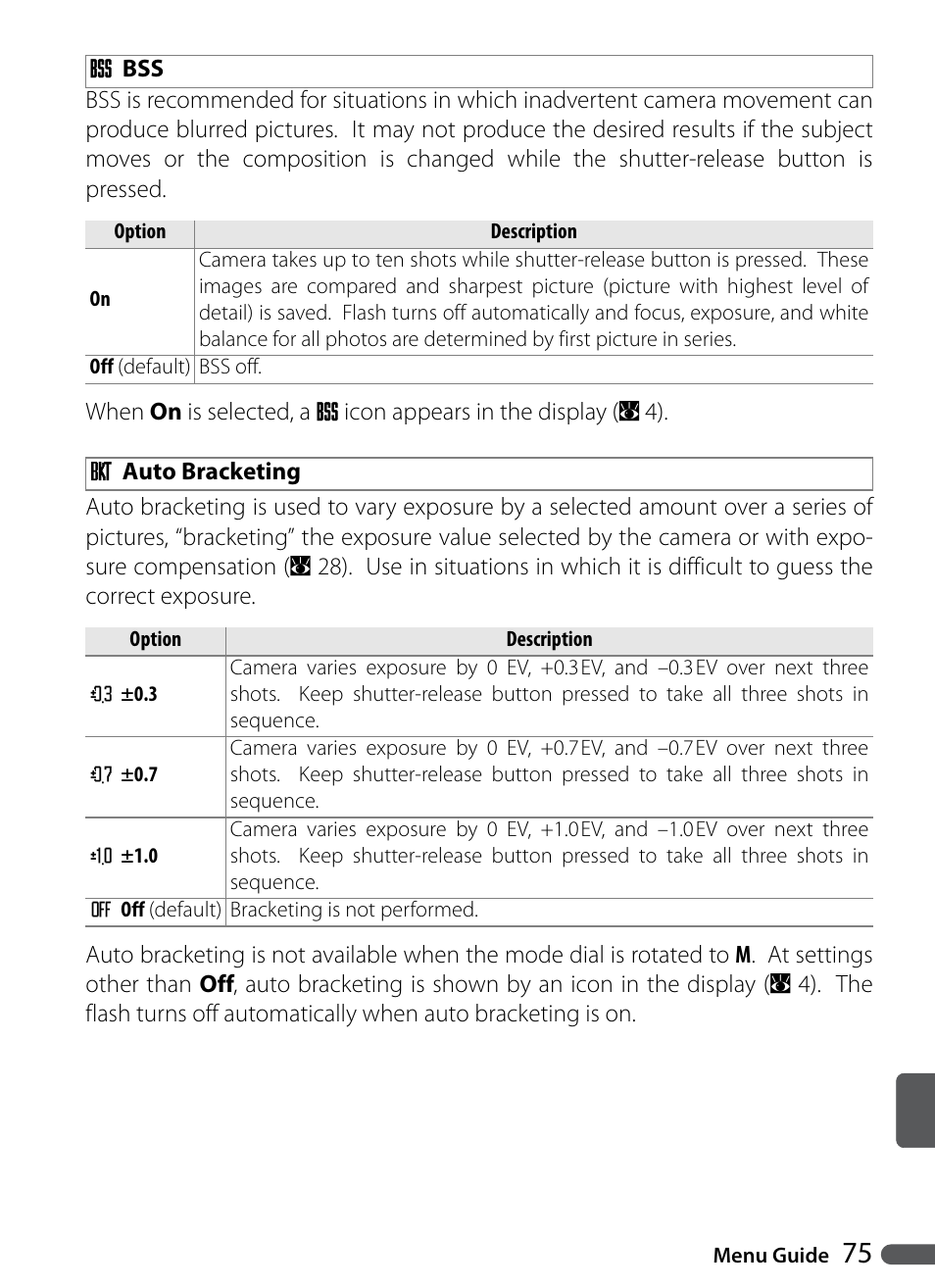 Auto bracketing | Nikon Coolpix P5000 User Manual | Page 87 / 127