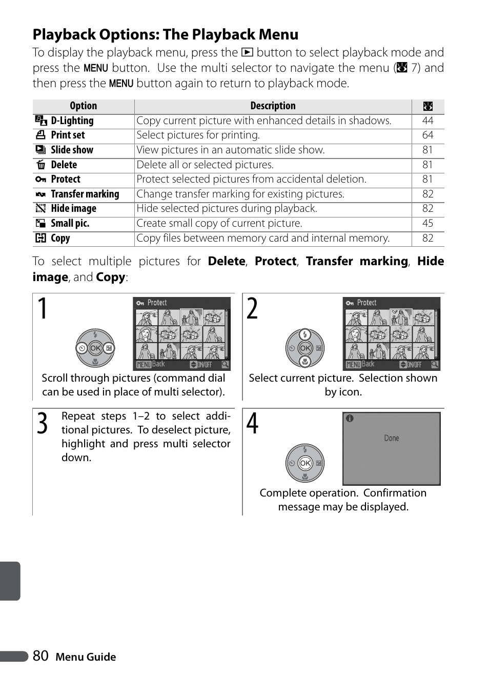 Playback options: the playback menu | Nikon Coolpix P5000 User Manual | Page 92 / 127