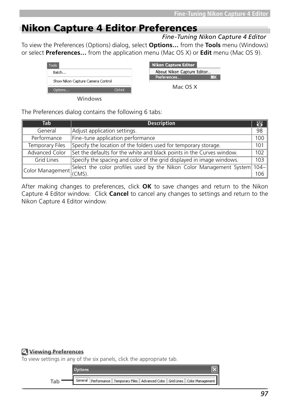 Nikon capture 4 editor preferences | Nikon 4 User Manual | Page 101 / 161
