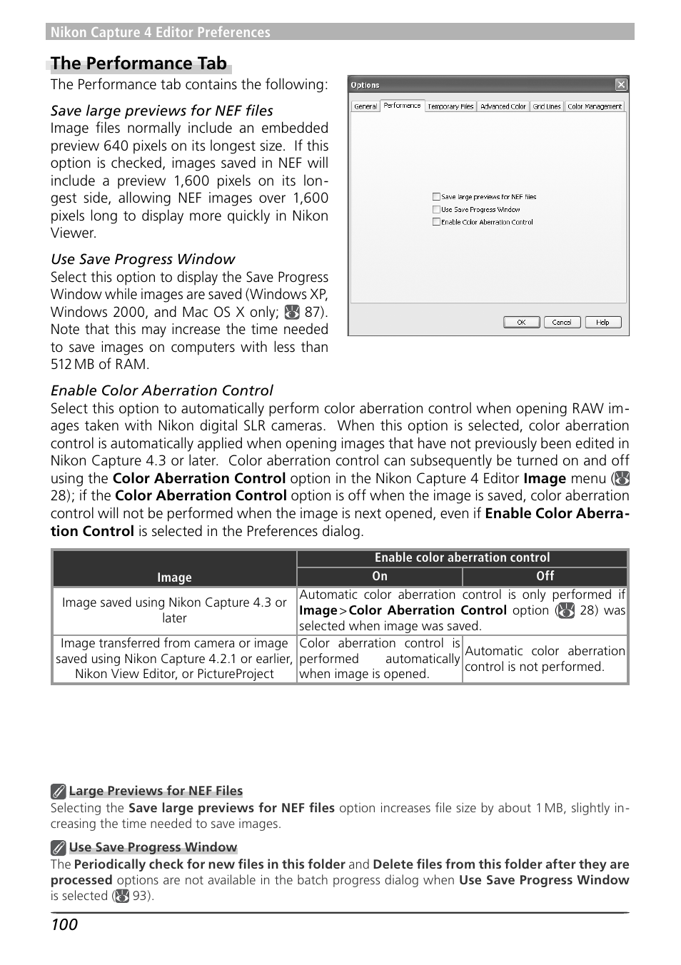 The performance tab | Nikon 4 User Manual | Page 104 / 161