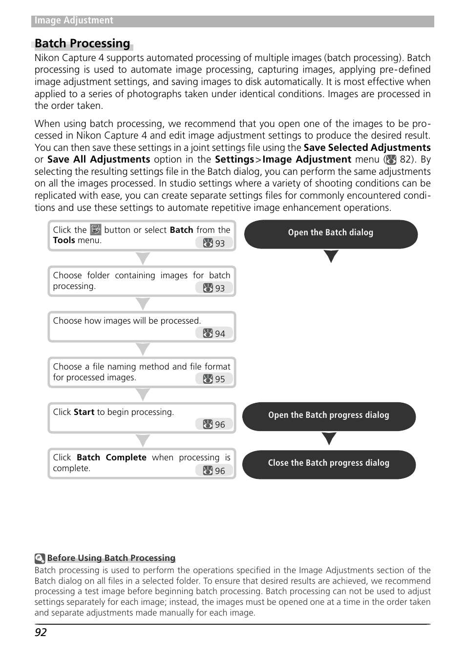 Batch processing | Nikon 4 User Manual | Page 96 / 161