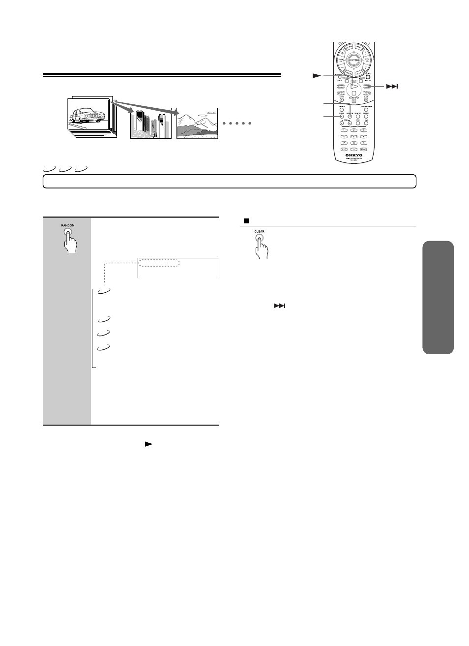 Playing in random order, Playing titles, chapters or tracks in random order | North American Battery Company DVD Audio/Video Player DV-S939 User Manual | Page 29 / 64