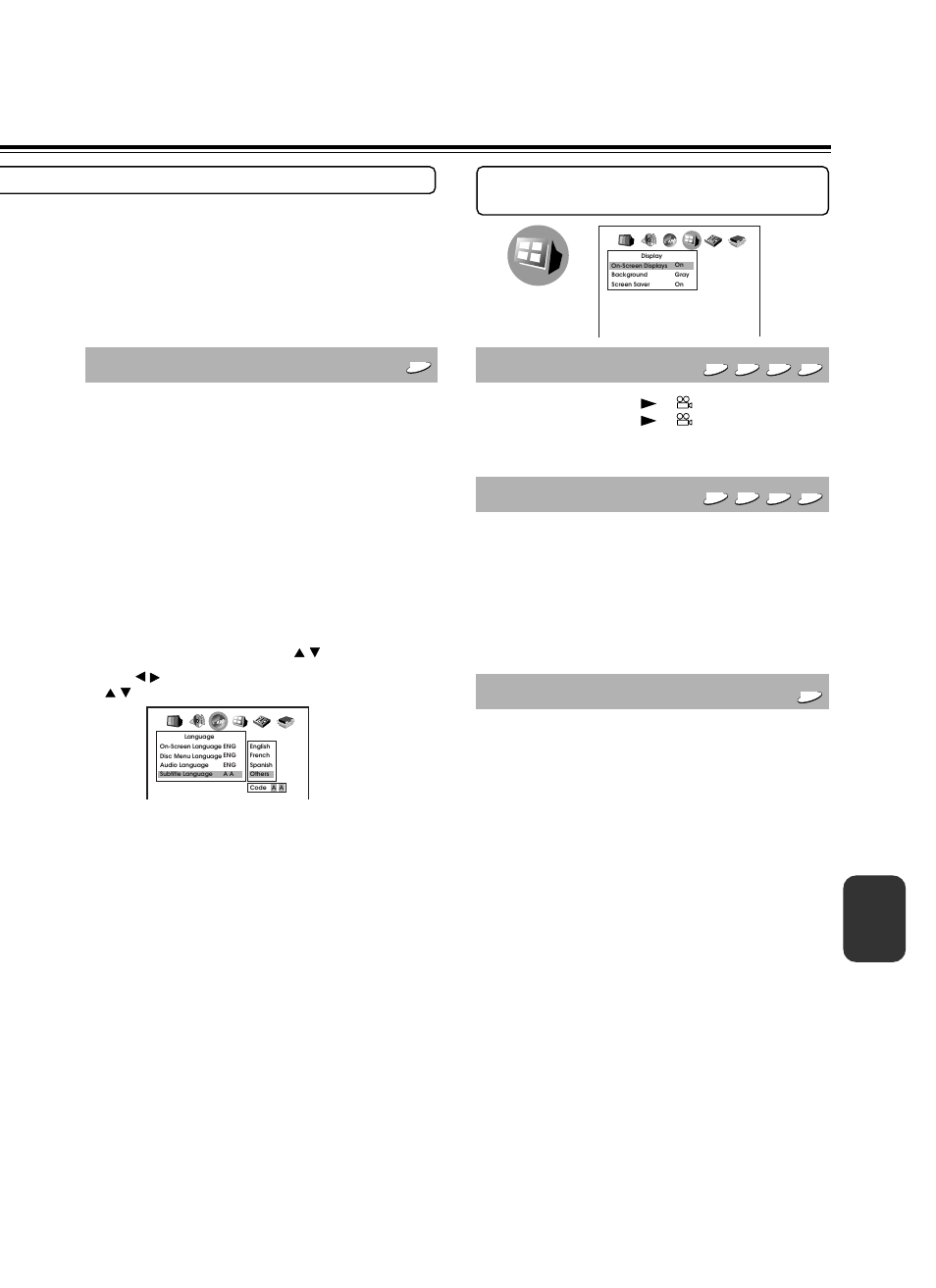 Subtitle language, Background, Screen saver | North American Battery Company DVD Audio/Video Player DV-S939 User Manual | Page 51 / 64