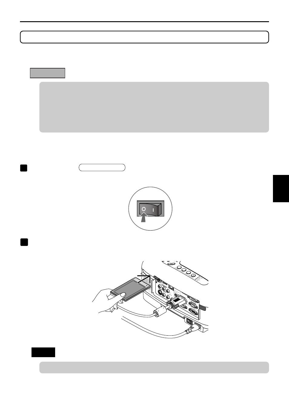 Attaching wireless lan card, Setting card in pc card slot, Attaching w ireless lan card | 11 4. attaching wireless lan card, Important, Press power, On/stand by | NEC LT280 User Manual | Page 13 / 40