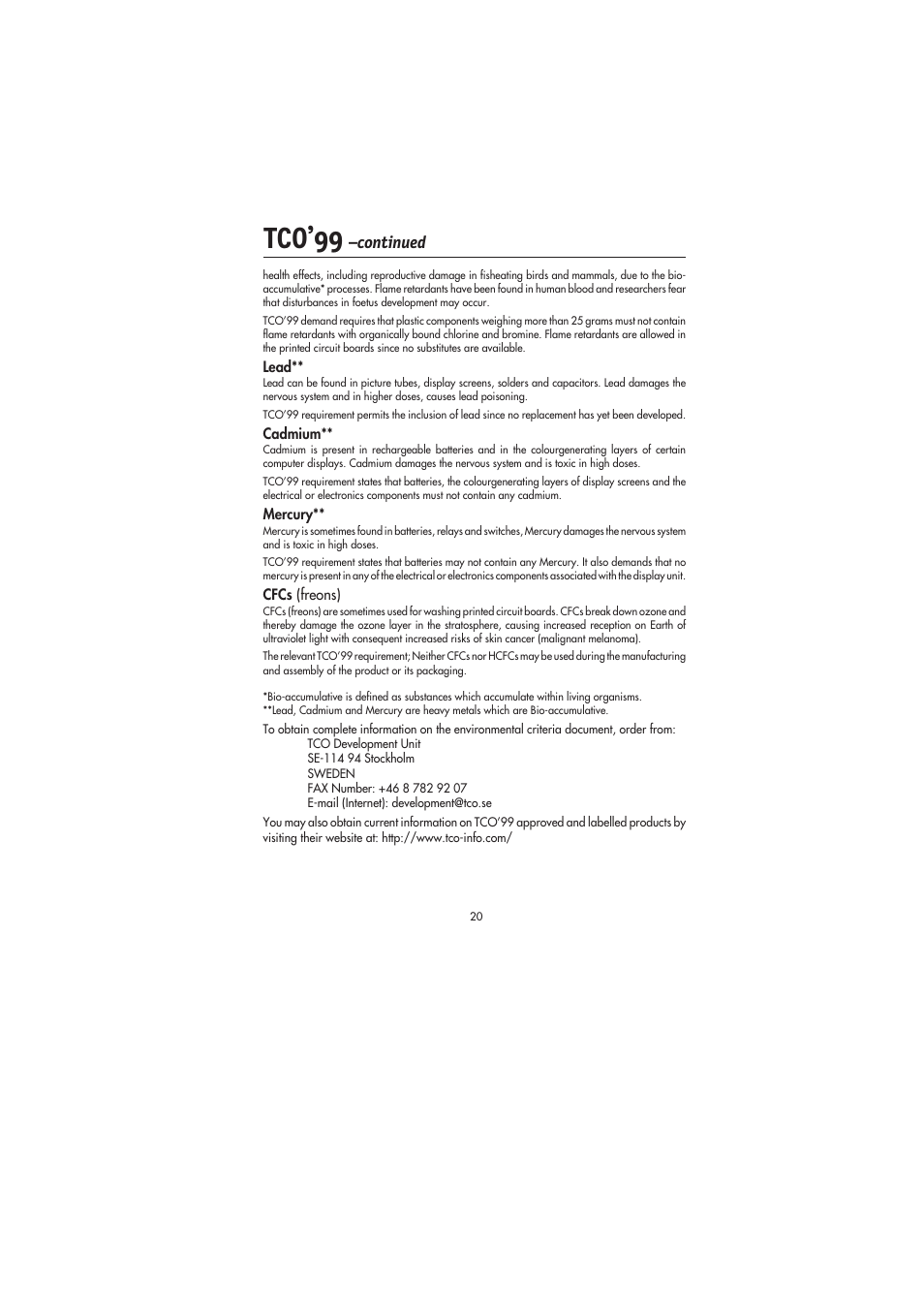 Tco’99 | NEC FE991SB User Manual | Page 22 / 41