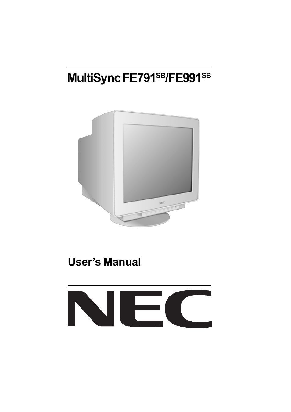 B version, Multisync fe791, Fe991 | User’s manual | NEC FE991SB User Manual | Page 25 / 41