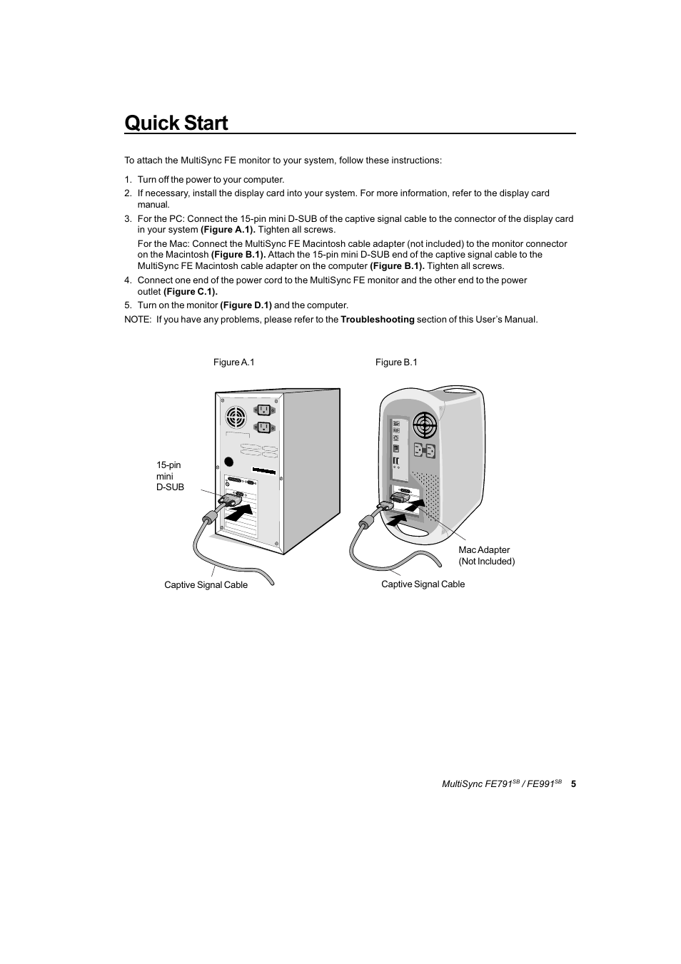 Quick start | NEC FE991SB User Manual | Page 29 / 41