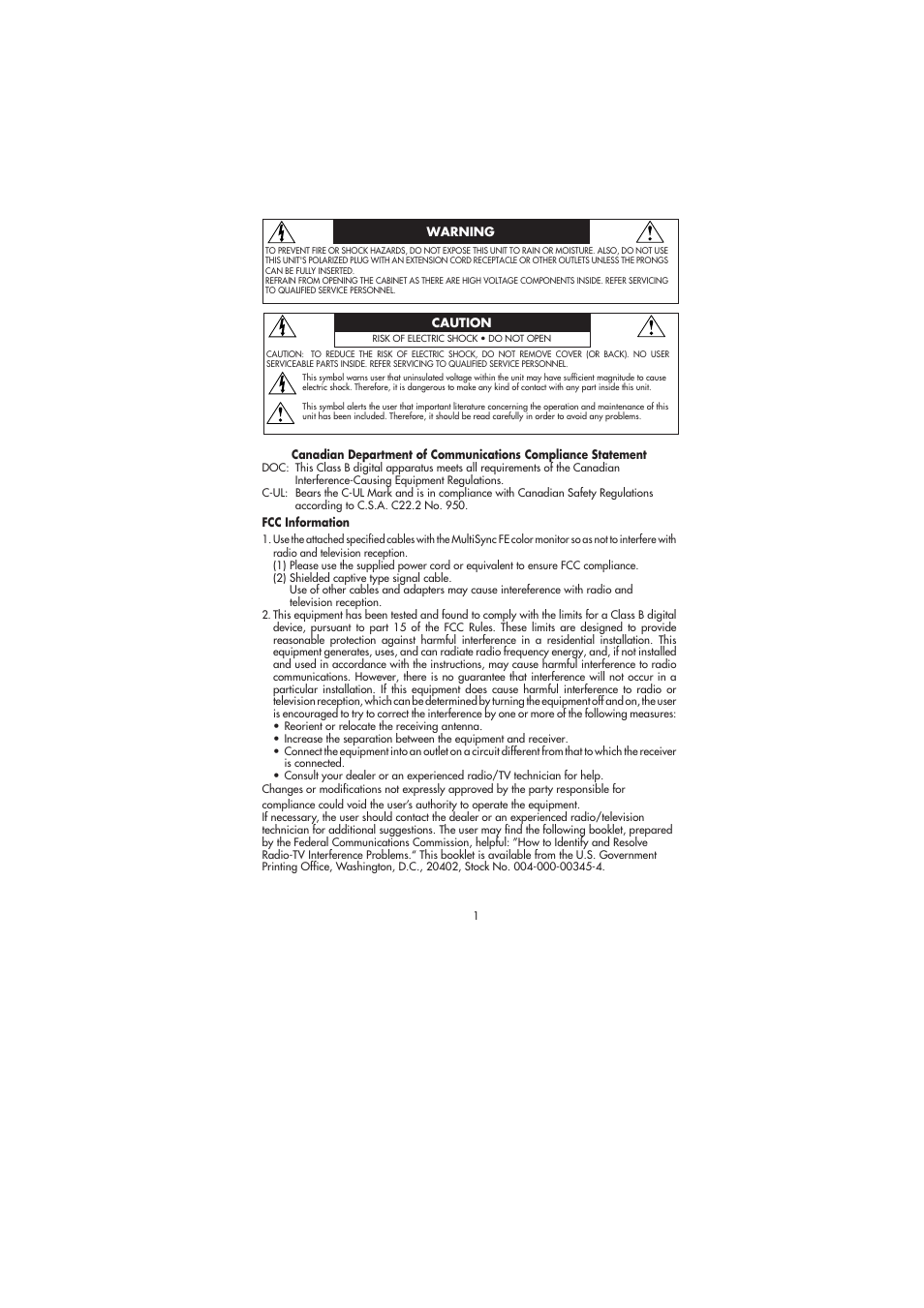 NEC FE991SB User Manual | Page 3 / 41