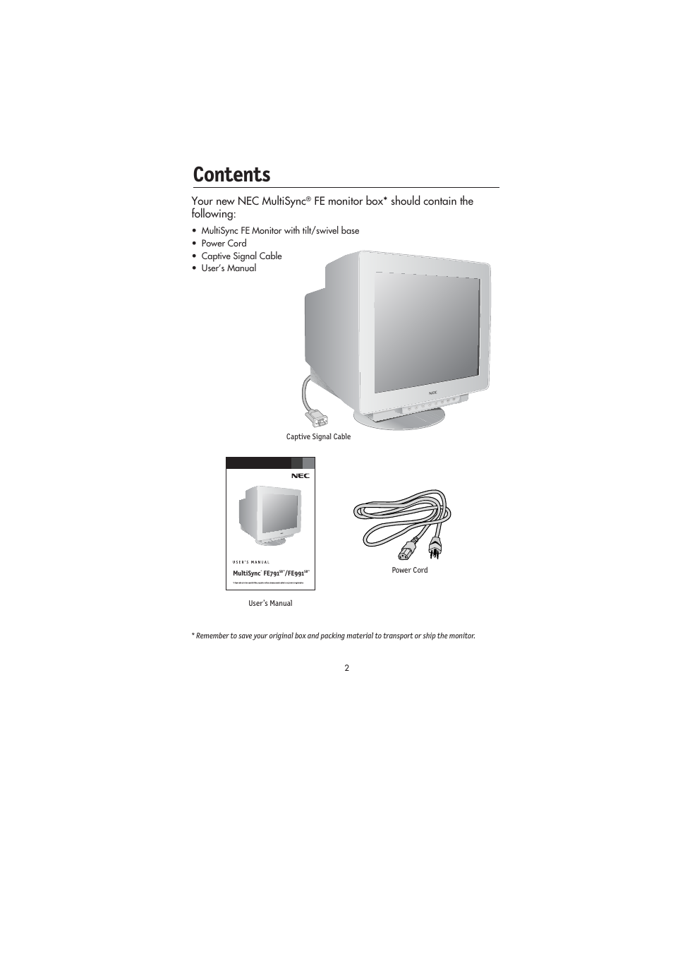 NEC FE991SB User Manual | Page 4 / 41