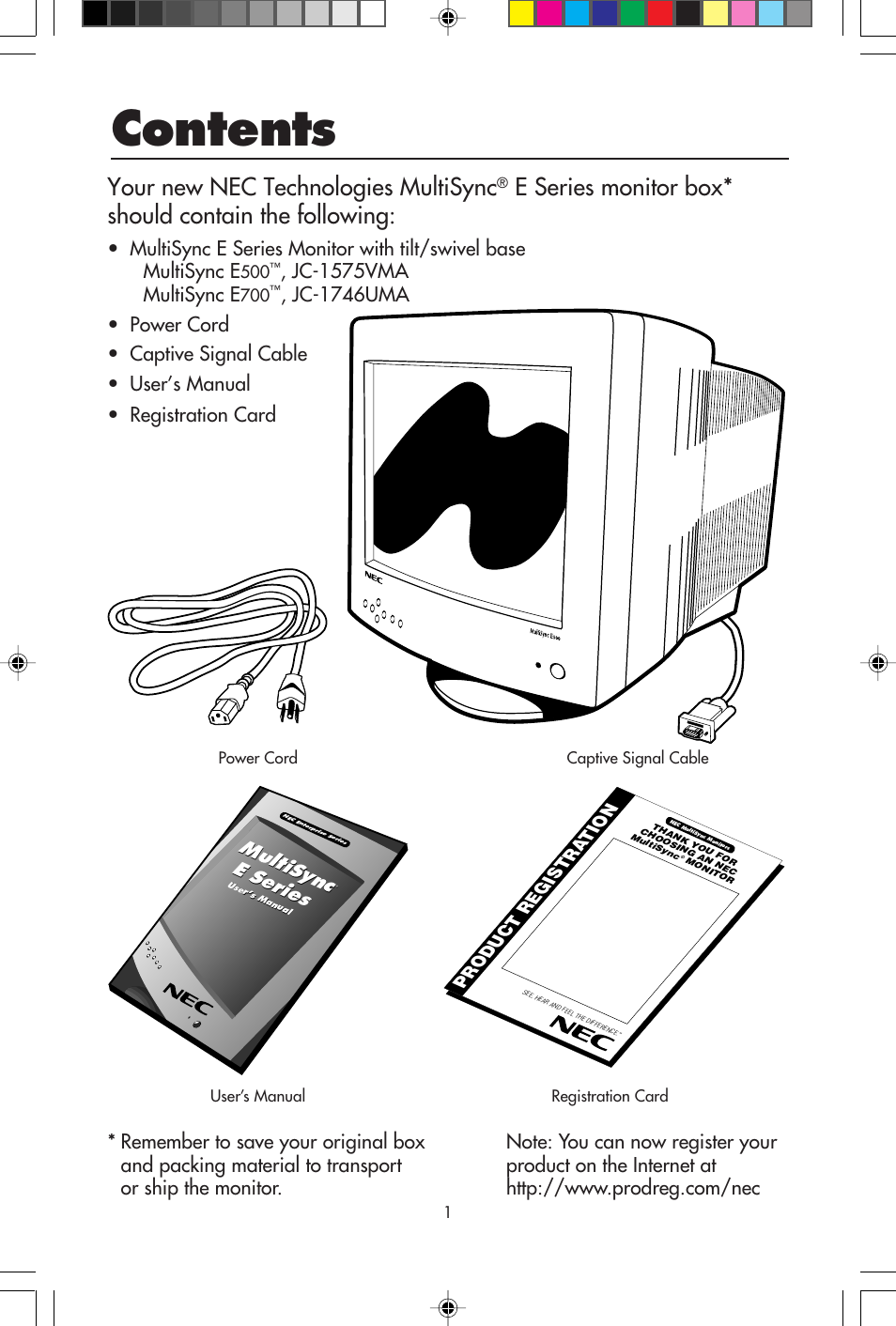 NEC E700 User Manual | Page 3 / 16