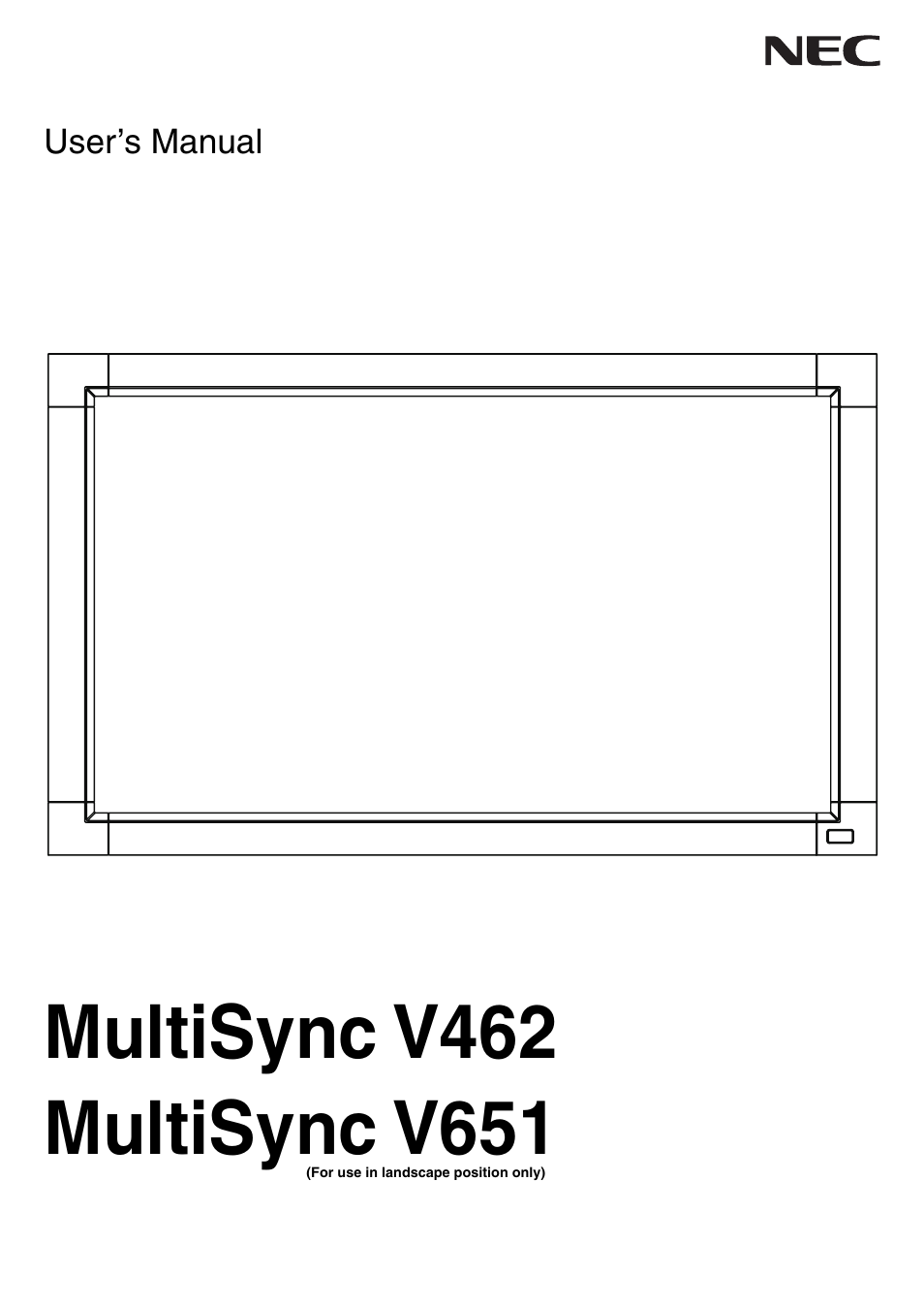 NEC MultiSync V462 User Manual | 43 pages