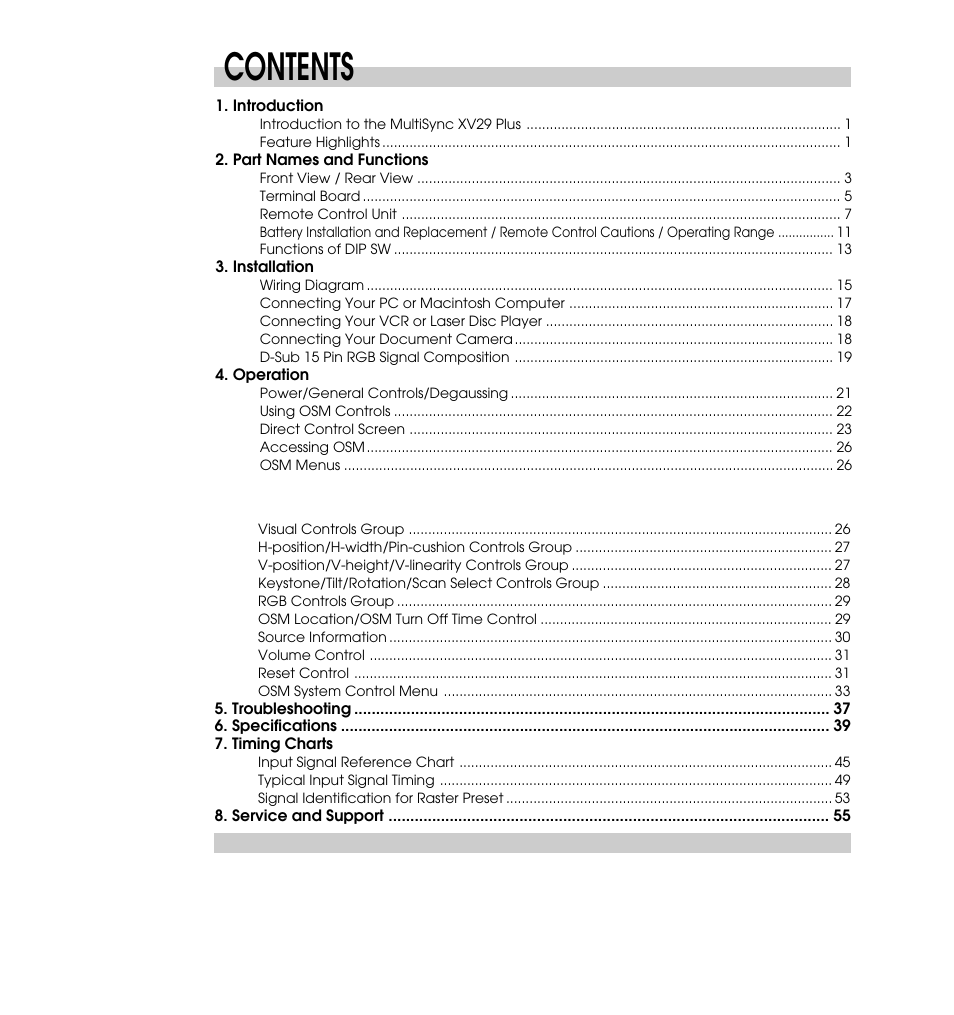 NEC XV29 Plus User Manual | Page 5 / 33