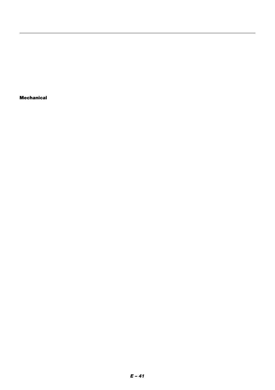 E – 41, Mechanical | NEC XT9000 User Manual | Page 48 / 54