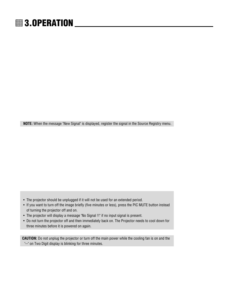 Operation | NEC XL-3500 User Manual | Page 26 / 81