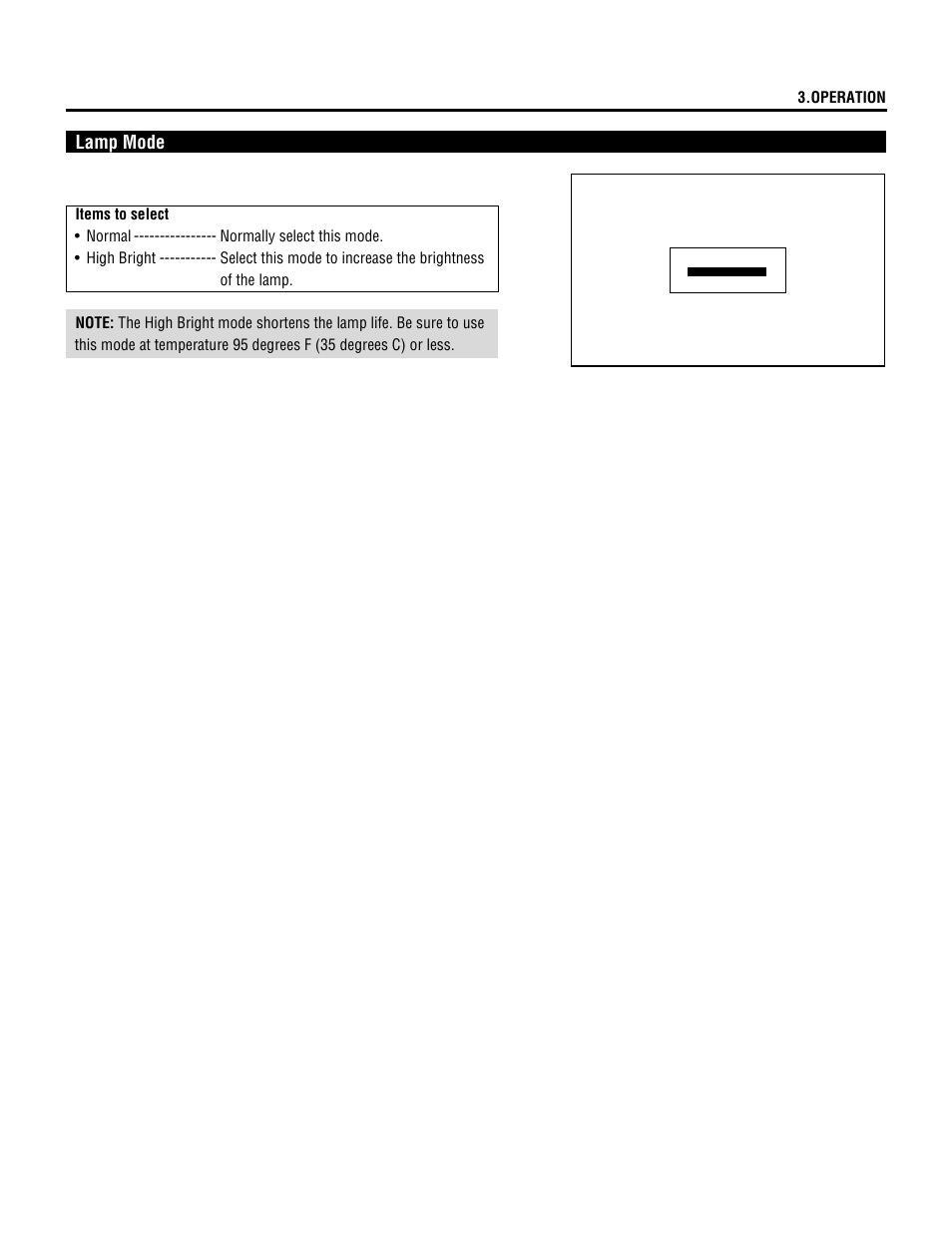 Lamp mode | NEC XL-3500 User Manual | Page 51 / 81